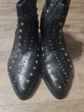 Sam Edelman Studded Black Pointed Ankle Boots